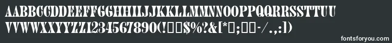 Шрифт JuniordbNormal – белые шрифты на чёрном фоне