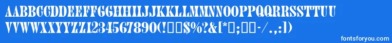 JuniordbNormal Font – White Fonts on Blue Background