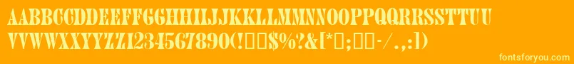 JuniordbNormal Font – Yellow Fonts on Orange Background