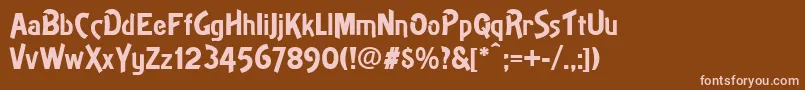 Theater Font – Pink Fonts on Brown Background