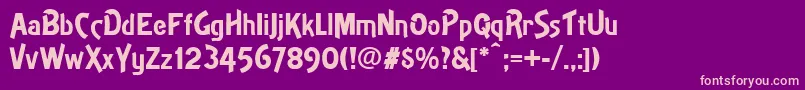 Theater Font – Pink Fonts on Purple Background