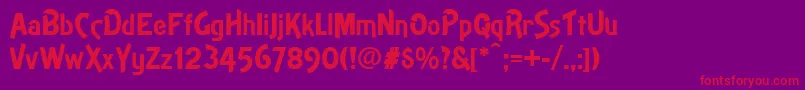 Theater Font – Red Fonts on Purple Background