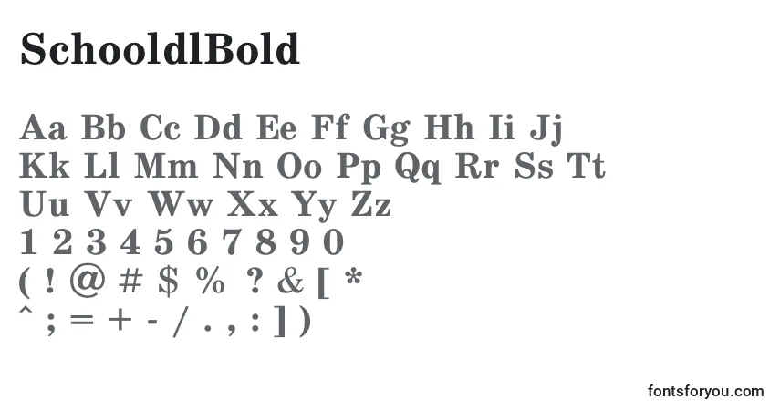 Schriftart SchooldlBold – Alphabet, Zahlen, spezielle Symbole