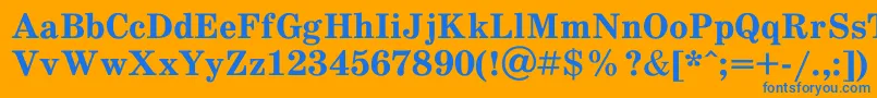 フォントSchooldlBold – オレンジの背景に青い文字