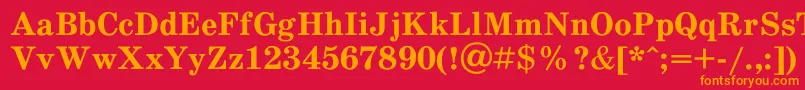 SchooldlBold Font – Orange Fonts on Red Background