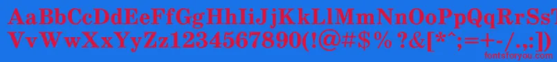 SchooldlBold Font – Red Fonts on Blue Background