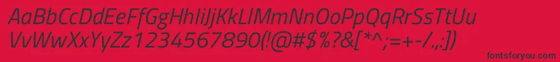 TitilliumwebItalic Font – Black Fonts on Red Background