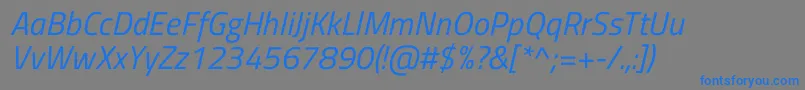 Czcionka TitilliumwebItalic – niebieskie czcionki na szarym tle