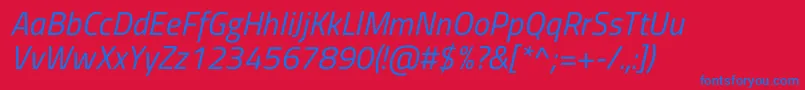 TitilliumwebItalic Font – Blue Fonts on Red Background