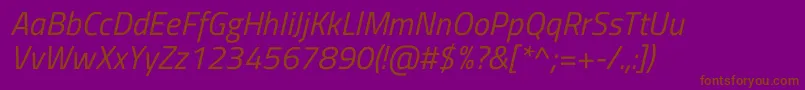 Police TitilliumwebItalic – polices brunes sur fond violet