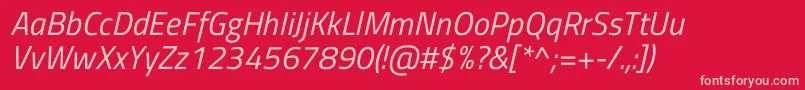 TitilliumwebItalic Font – Pink Fonts on Red Background