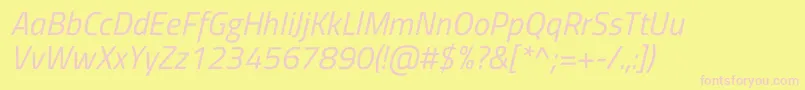 TitilliumwebItalic Font – Pink Fonts on Yellow Background