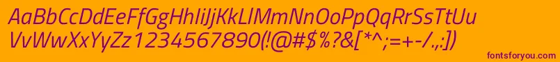TitilliumwebItalic Font – Purple Fonts on Orange Background
