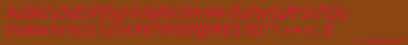 TitilliumwebItalic Font – Red Fonts on Brown Background