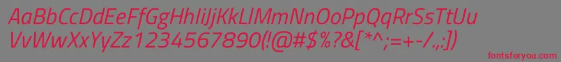 Więcej informacji o czcionce TitilliumwebItalic Czcionka TitilliumwebItalic – czerwone czcionki na szarym tle