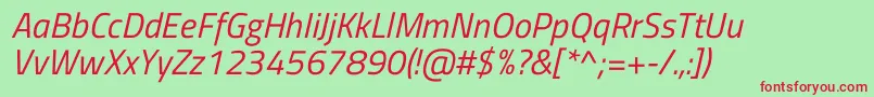 Czcionka TitilliumwebItalic – czerwone czcionki na zielonym tle