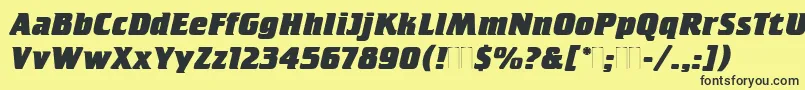 Czcionka CrilleeExtraBoldItalicPlain – czarne czcionki na żółtym tle