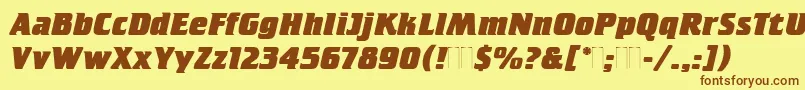 Шрифт CrilleeExtraBoldItalicPlain – коричневые шрифты на жёлтом фоне