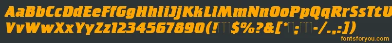 フォントCrilleeExtraBoldItalicPlain – 黒い背景にオレンジの文字