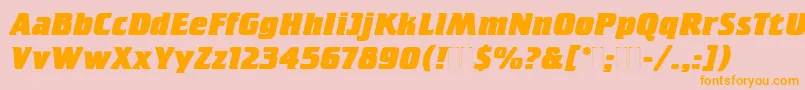 CrilleeExtraBoldItalicPlain Font – Orange Fonts on Pink Background