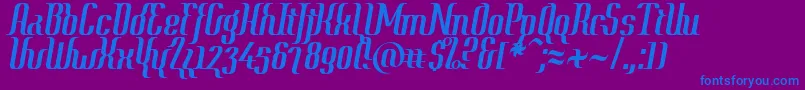 ContextRegular-fontti – siniset fontit violetilla taustalla