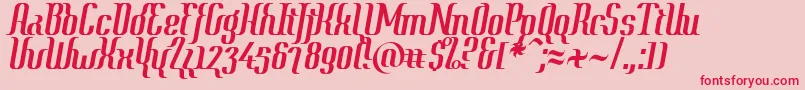 フォントContextRegular – ピンクの背景に赤い文字