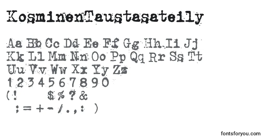 A fonte KosminenTaustasateily – alfabeto, números, caracteres especiais
