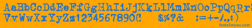 KosminenTaustasateily Font – Blue Fonts on Orange Background