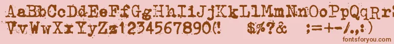 KosminenTaustasateily Font – Brown Fonts on Pink Background