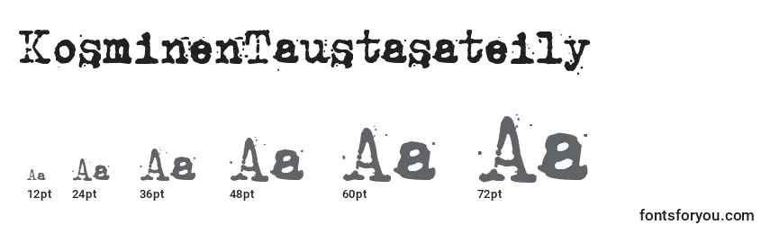 Размеры шрифта KosminenTaustasateily