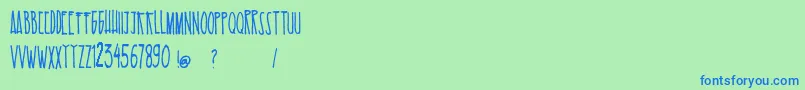 EsKelapaMuda Font – Blue Fonts on Green Background