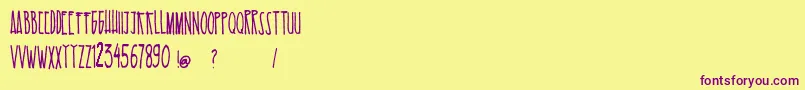 EsKelapaMuda Font – Purple Fonts on Yellow Background