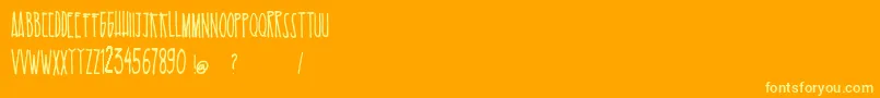 Więcej informacji o czcionce EsKelapaMuda Czcionka EsKelapaMuda – żółte czcionki na pomarańczowym tle