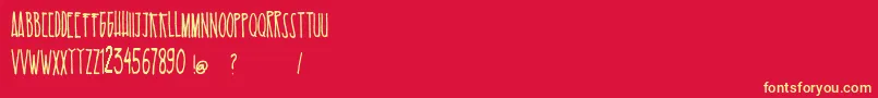 EsKelapaMuda Font – Yellow Fonts on Red Background