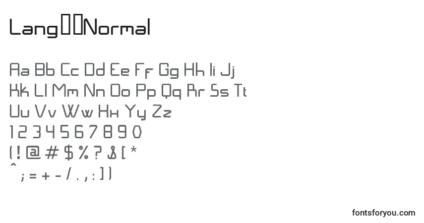 Schriftart LangГіNormal – Alphabet, Zahlen, spezielle Symbole