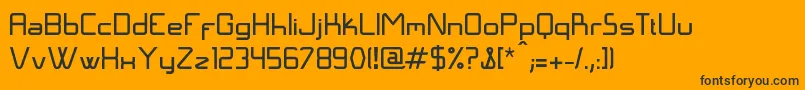 LangГіNormal Font – Black Fonts on Orange Background