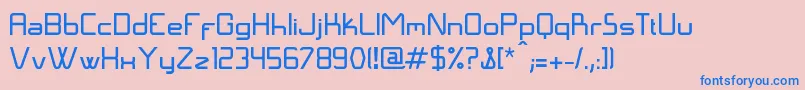 フォントLangГіNormal – ピンクの背景に青い文字
