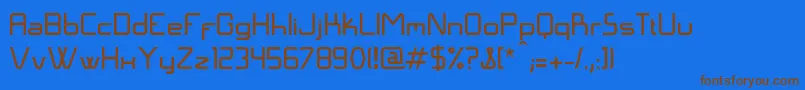LangГіNormal-fontti – ruskeat fontit sinisellä taustalla