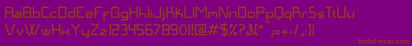 LangГіNormal-Schriftart – Braune Schriften auf violettem Hintergrund
