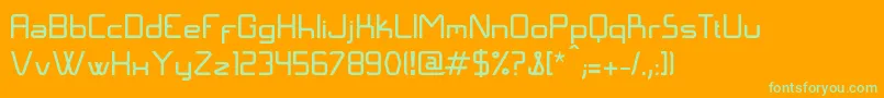 LangГіNormal Font – Green Fonts on Orange Background