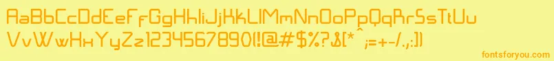 フォントLangГіNormal – オレンジの文字が黄色の背景にあります。