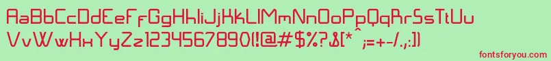 LangГіNormal Font – Red Fonts on Green Background