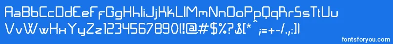 LangГіNormal-fontti – valkoiset fontit sinisellä taustalla