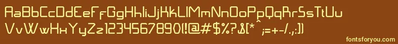 LangГіNormal-fontti – keltaiset fontit ruskealla taustalla