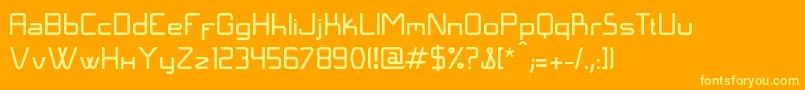 LangГіNormal-Schriftart – Gelbe Schriften auf orangefarbenem Hintergrund
