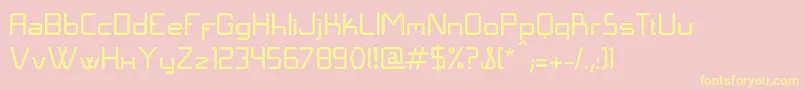 LangГіNormal Font – Yellow Fonts on Pink Background