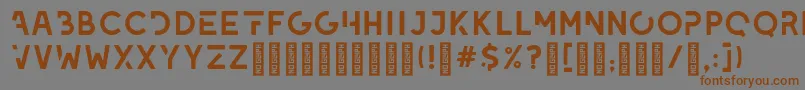 フォントLeixoDemo – 茶色の文字が灰色の背景にあります。