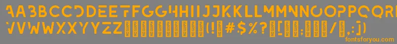 フォントLeixoDemo – オレンジの文字は灰色の背景にあります。