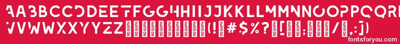 フォントLeixoDemo – 赤い背景に白い文字