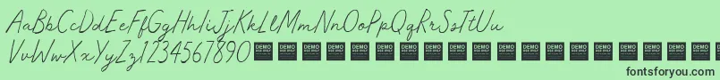 MasterWorksDemo Font – Black Fonts on Green Background